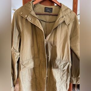 Love Tree Olive Green Utility Hooded Jacket